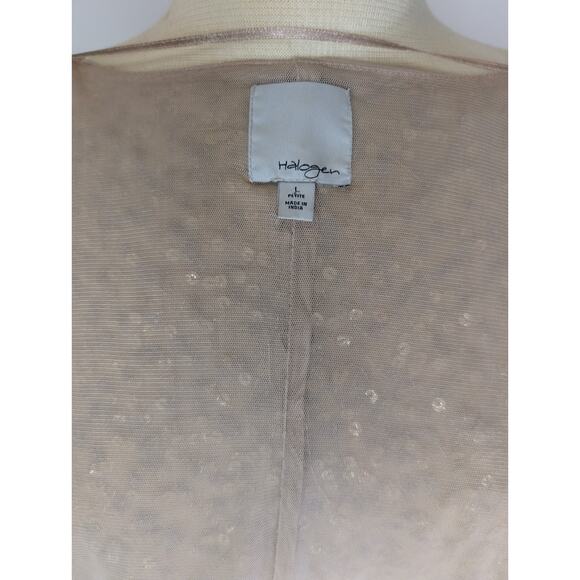 Halogen Open Front Neutral Gold Sequin Cardigan Shrug Women's Size Large P - Picture 9 of 9
